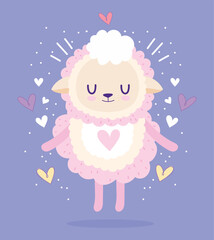 baby shower, cute sheep animal hearts lovely cartoon