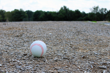 Baseball on ground