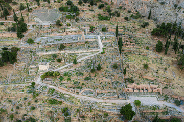 Ruins of the ancient Greek town of Delphi, Greece