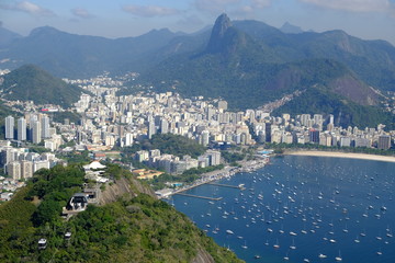 Brazil Rio de Janeiro - View from Sugarloaf Mountain to Botafogo Beach and Marina