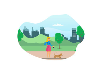 Illustration Young people doing physical activity outdoors at the park, they are running, cycling and bring the dog, healthy lifestyle  Suitable for Diagrams, Infographics, And Other Graphic Asset
