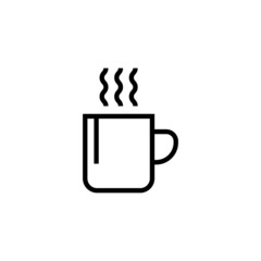 Hot Drink icon  in black line style icon, style isolated on white background