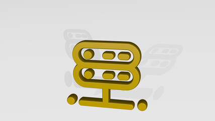 SERVER 3D icon casting shadow. 3D illustration. data and computer