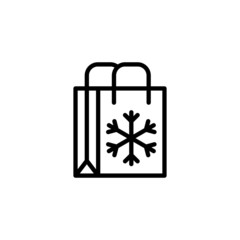 Winter sale icon  in black line style icon, style isolated on white background