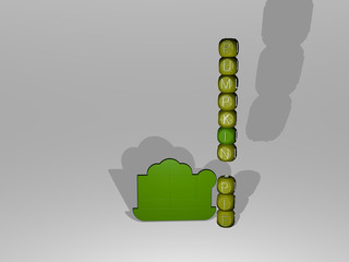 PUMPKIN PIE text beside the 3D icon. 3D illustration. halloween and background