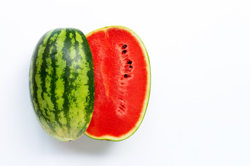 Watermelon on white background. Top view