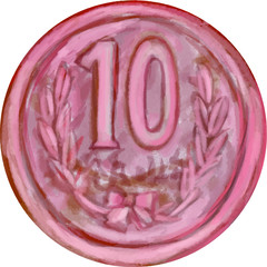 日本円の十円のイラスト