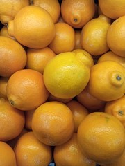 Orange tangerines top view.  Photo background