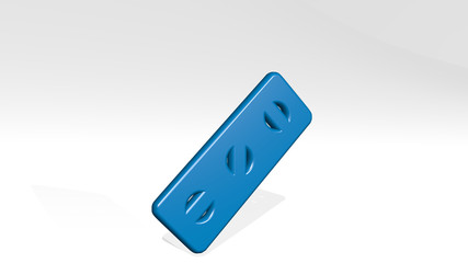 MEASURE CALIBER 3D icon casting shadow. 3D illustration. background and tape