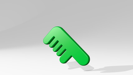 hair dress comb 3D icon casting shadow. 3D illustration. beautiful and girl