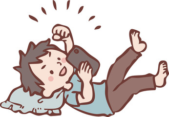 当選をスマートフォンで見て喜ぶ男性