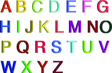 Colourful 3D Alphabet Set