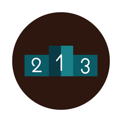 podium sport competition winner block flat icon design