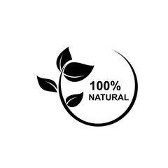 100% natural vector logo
