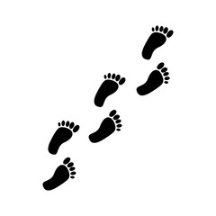 Black silhouette human footprint