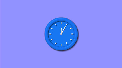 3d wall clock icon on blue light background,Clock icon