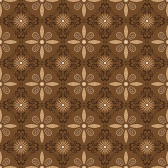 Fototapeta premium Simple Java batik pattern with seamless brown color design.