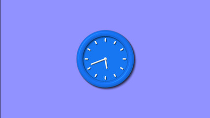12 hours counting down 3d wall clock icon on blue light background,Clock icon