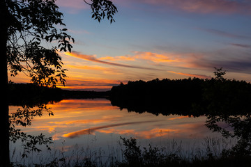 sunset over the river