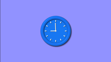 New aqua color 3d wall clock isolated on blue light background,3d clock icon