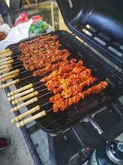 bbq lamb skewers in the summer