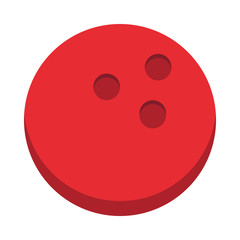 bowling red ball equipment game recreational sport flat icon design
