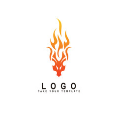 dragon logo, fantasy animal design template