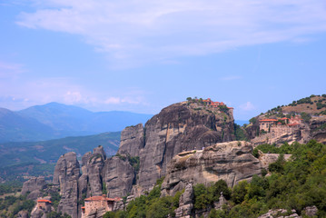  8/10/2020 Greece , Trikala city , location Meteora . A unique phenomenon of huge rocks and Byzantine