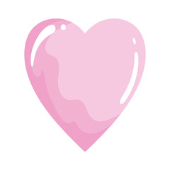 pink love heart romantic passion bright isolated icon design