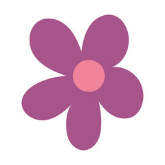 purple decorative flower nature petals ornament isolated icon design