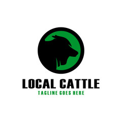 cow farm modern logo