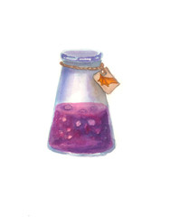 Watercolor illustration. Isolated. Art, picture for Halloween party, menu. Halloween décor. Poison, cocktail.