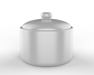 Blank jar for branding and mockup design. 3d render illustration.