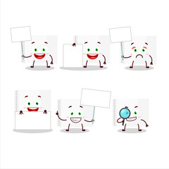 Drawing book cartoon character bring information board