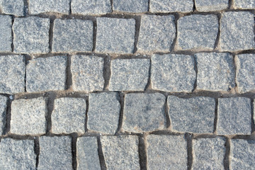 cobbled brick road as background - texture