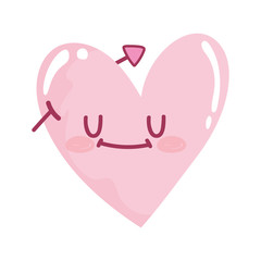 love heart pierced arrow romantic cartoon isolated icon design