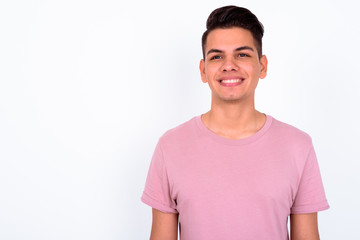 Obraz premium Portrait of happy young handsome multi ethnic man