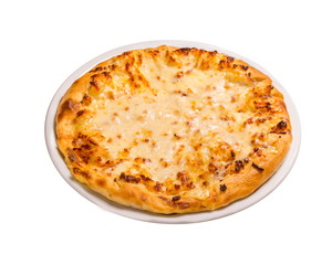 Khachapuri in Megrel. Isolated image on white background.