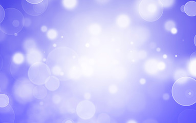 White lights bokeh, bubbles, defocus glitter blur on purple background. illustration.