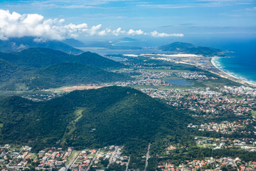 Fototapeta na wymiar aerial view to islands of Florianopolis in Brazil