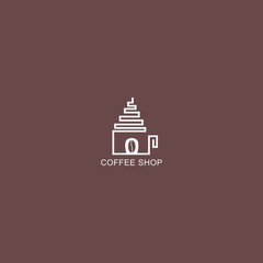 Coffee shop logo. Simple natural home logo design, cafe or restaurant logo, coffee and tea shop for business.
