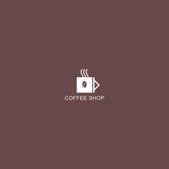 Coffee cup logo. Coffee shop logo. Simple natural home logo design, cafe or restaurant logo, coffee and tea shop for business.