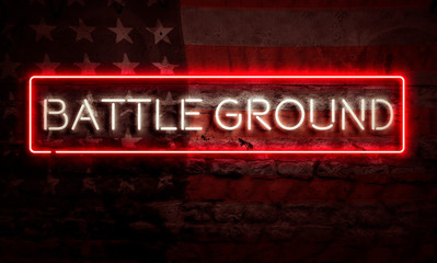 Battle Ground State Political American Flag Neon Sign Graphic Art