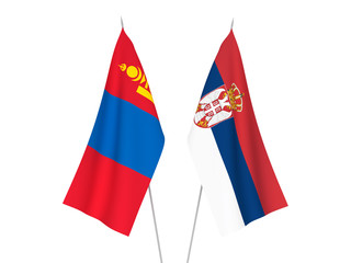 Serbia and Mongolia flags