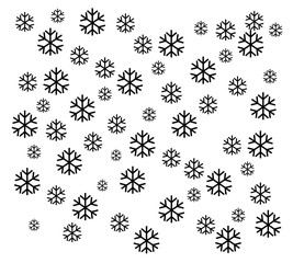 Winter seamless pattern. Christmas background with small colored scattered snowflakes and dots. Elegant repeat raster texture. Festive winter holiday theme. Cute illustration for decor, print, textile