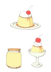 かわいいプリンの三点セット2