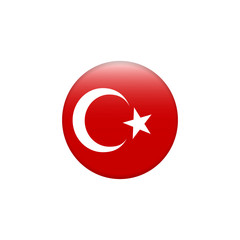 Vector flag button series - Turkey
