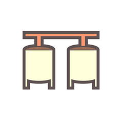 Fototapeta premium Tank of raw material in food processing production vector icon design on white background.