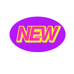 Badges, banners, price tags, new offers in pink and yellow vector illustration.