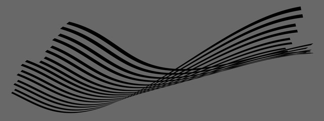 Abstract curve modern black waves in motion background